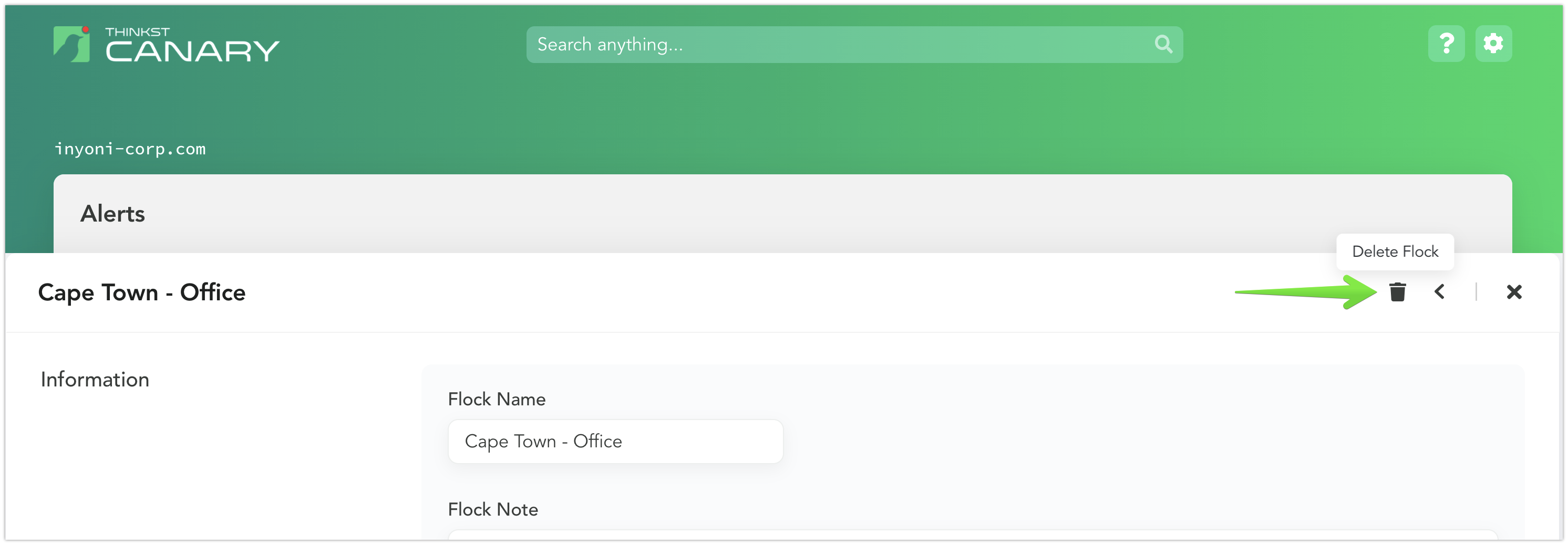 How do I delete a flock? Thinkst Canary