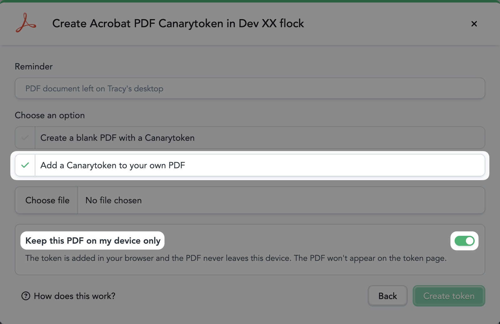 Keep PDF on device